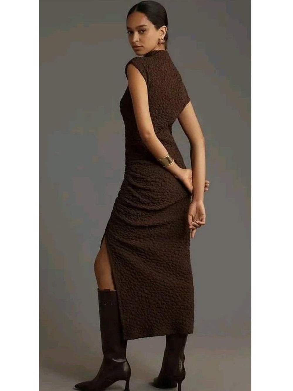 Maya Ruched Textured Dress - Picture 3 of 4